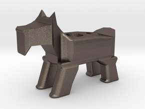 Terrier Pencil Holder in Polished Bronzed Silver Steel