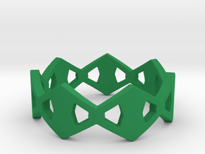 Rhombus Ring Size 8 in Green Processed Versatile Plastic