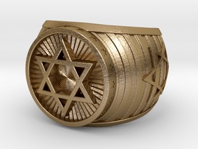 Jewish Ring in Polished Gold Steel