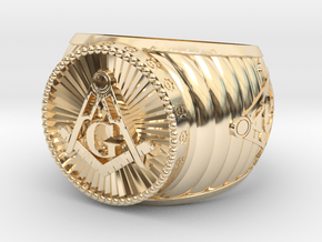 Freemason Ring in 14k Gold Plated Brass