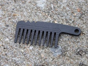 Mini Beard Comb in Matte Black Steel