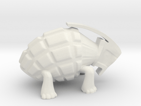 Turtle Grenade Toy Design in White Natural Versatile Plastic