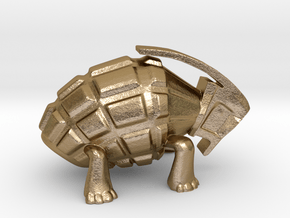 Turtle Grenade Toy Design in Polished Gold Steel