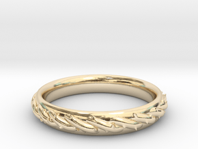Ring with barbed wire in 14K Yellow Gold