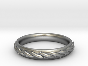 Ring with barbed wire in Natural Silver