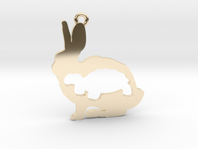 Tortoise and the Hare in 14k Gold Plated Brass