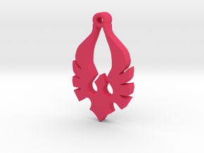 Blood Knight crest with bail in Pink Processed Versatile Plastic