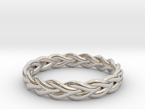 Ring of braided rope in Platinum