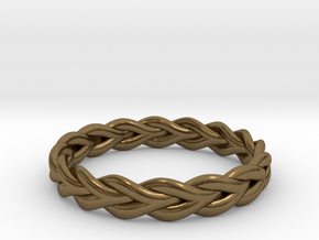 Ring of braided rope in Natural Bronze