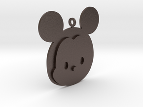 Tsum tsum Male Mouse Pendant in Polished Bronzed Silver Steel