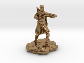 Elf Monk With Bow On Back in Natural Brass