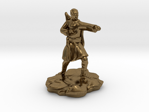 Elf Monk With Bow On Back in Natural Bronze