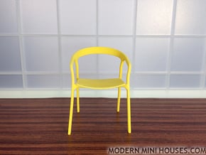 Modern Designer Chair #2 1:12 scale  in Yellow Processed Versatile Plastic