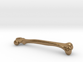 Femur bone pendant in Natural Brass