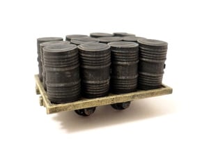 A.G.W.I. Oil Refinery Flat Wagons (x4) in Smooth Fine Detail Plastic