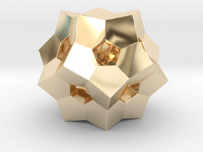 0077 "Dodecaplex" Polytope 120-Cell #002 (5 cm) in 14k Gold Plated Brass