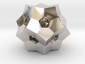 0077 "Dodecaplex" Polytope 120-Cell #002 (5 cm) in Rhodium Plated Brass