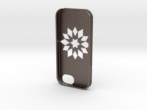 Flower Iphone5 Case in Polished Bronzed Silver Steel