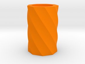 Twisted polygon vase in Orange Processed Versatile Plastic