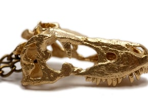 Tarbosaurus Skull 30mm in Natural Brass
