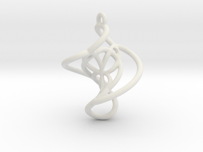 Swirl Pendant in White Natural Versatile Plastic