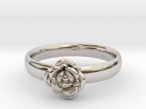 Ring with a rose in Platinum