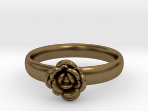 Ring with a rose in Natural Bronze