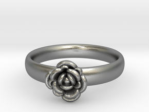 Ring with a rose in Natural Silver