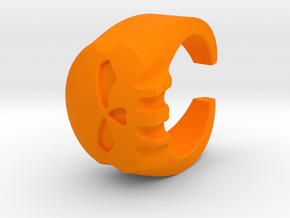 Skull Ring 2 in Orange Processed Versatile Plastic