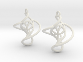 Swirl Earrings in White Natural Versatile Plastic