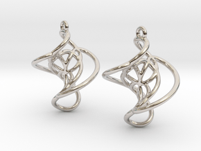 Swirl Earrings in Rhodium Plated Brass