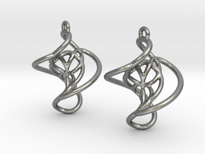 Swirl Earrings in Natural Silver