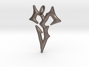 Final Fantasy Zanarkand Abes necklace / amulet 4cm in Polished Bronzed Silver Steel