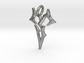 Final Fantasy Zanarkand Abes necklace 2cm symbol  in Natural Silver