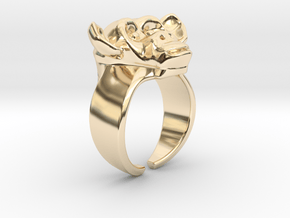 Chimpanzee Ring in 14k Gold Plated Brass