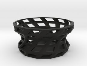 Twisted shapes bowl in Black Natural Versatile Plastic