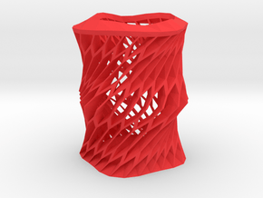 Twisted vase in Red Processed Versatile Plastic