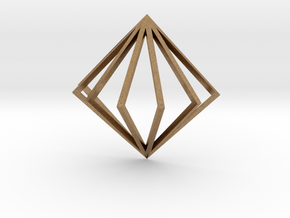3D Fanned Diamond in Natural Brass