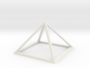 3D Wireframe Pyramid in White Natural Versatile Plastic