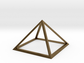 3D Wireframe Pyramid in Natural Bronze