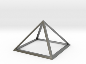 3D Wireframe Pyramid in Natural Silver
