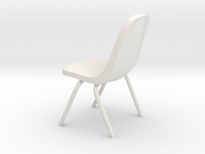 1-12.Plastic Scoop Chair  in White Natural Versatile Plastic