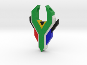 South Africa Springbok Flag Pendant: Flat Version in Full Color Sandstone