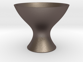 Modern Fruit Bowl 1:12 scale in Polished Bronzed Silver Steel