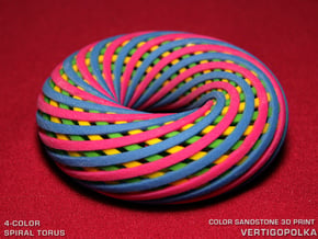 4-Color Spiral Torus in Full Color Sandstone