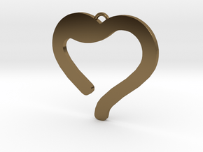 Thin Heart (2 mm) in Polished Bronze