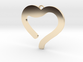 Thin Heart (2 mm) in 14k Gold Plated Brass