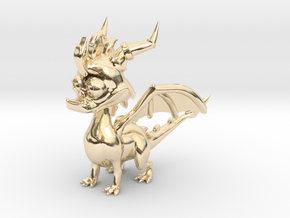 Spyro the Dragon - 5cm Tall in 14K Yellow Gold