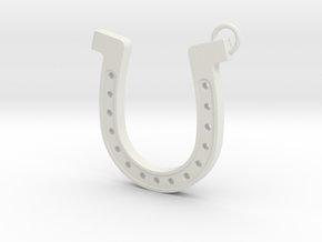 Horseshoe pendant in White Natural Versatile Plastic