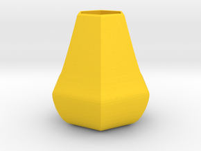 Bulky honeycomb vase in Yellow Processed Versatile Plastic